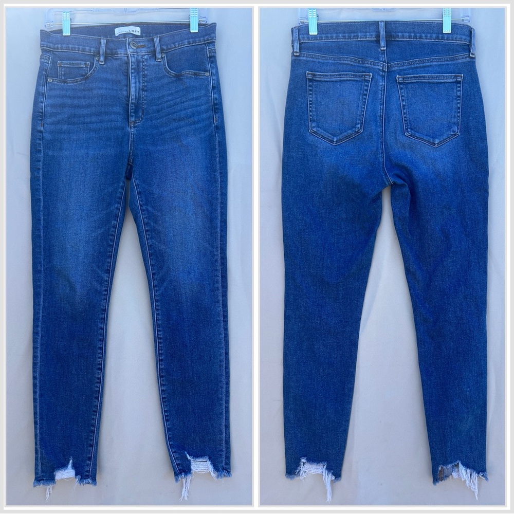 LOFT | Women's Chewed Hem High Rise Skinny [Size 27]